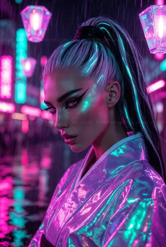 Neon Tokyo Geisha Portraits
