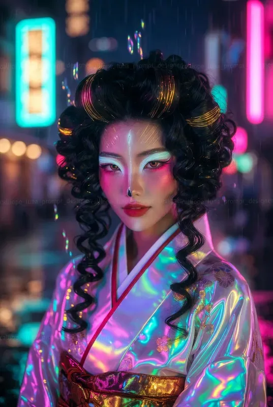 Neon Tokyo Geisha Portraits