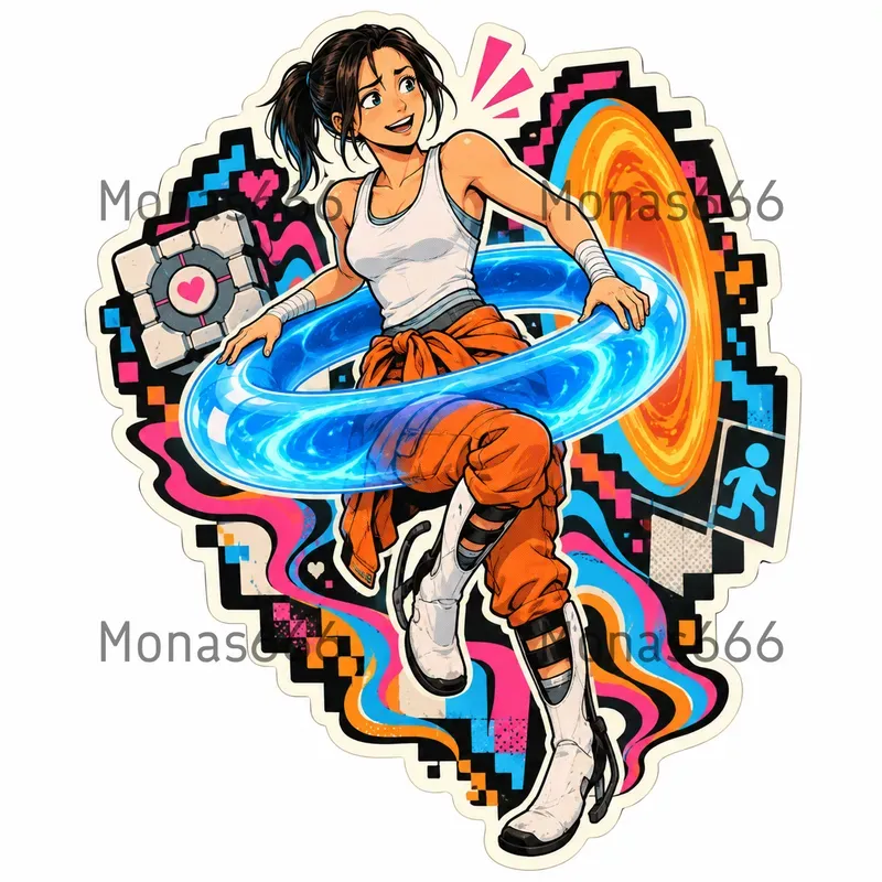 Psychedelic Akibapunk Game Stickers