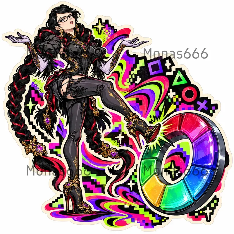 Psychedelic Akibapunk Game Stickers
