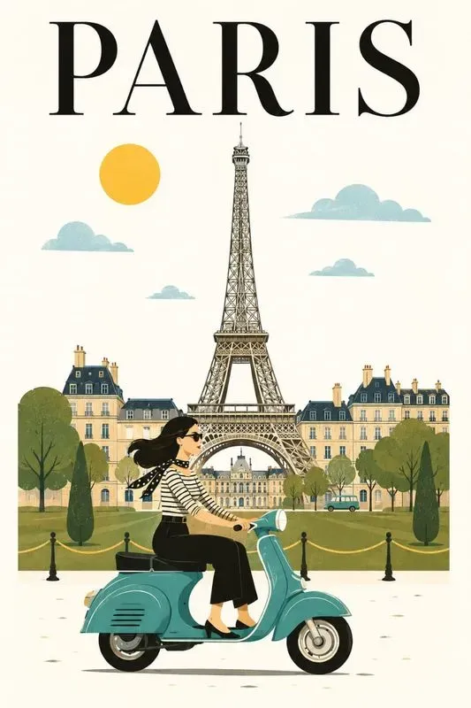 Vintage City Scooter Posters