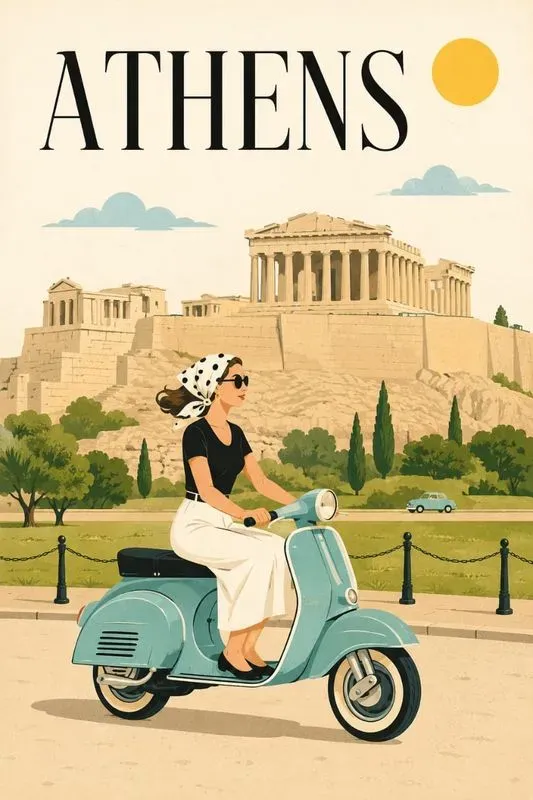 Vintage City Scooter Posters