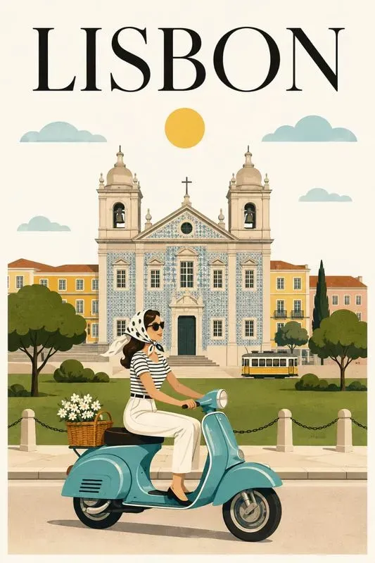 Vintage City Scooter Posters