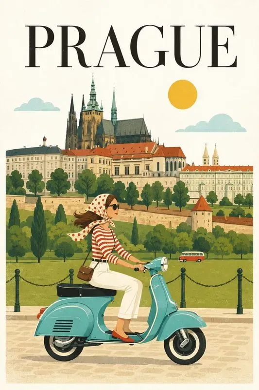 Vintage City Scooter Posters