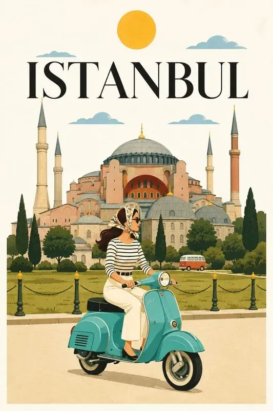 Vintage City Scooter Posters