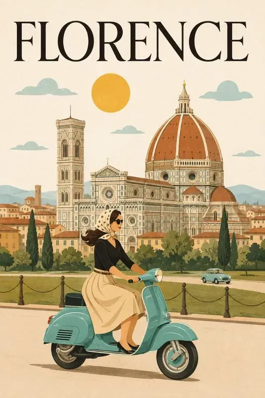 Vintage City Scooter Posters
