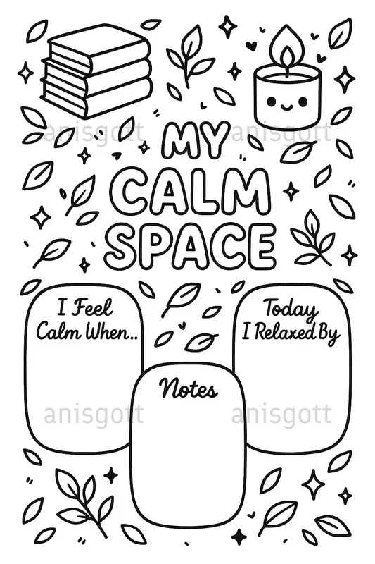 Selfcare Gratitude Journals Coloring Pages