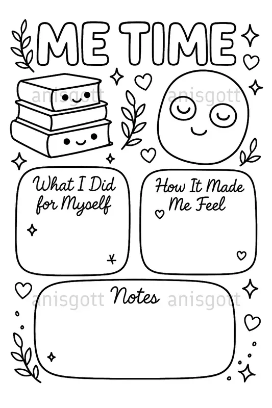 Selfcare Gratitude Journals Coloring Pages