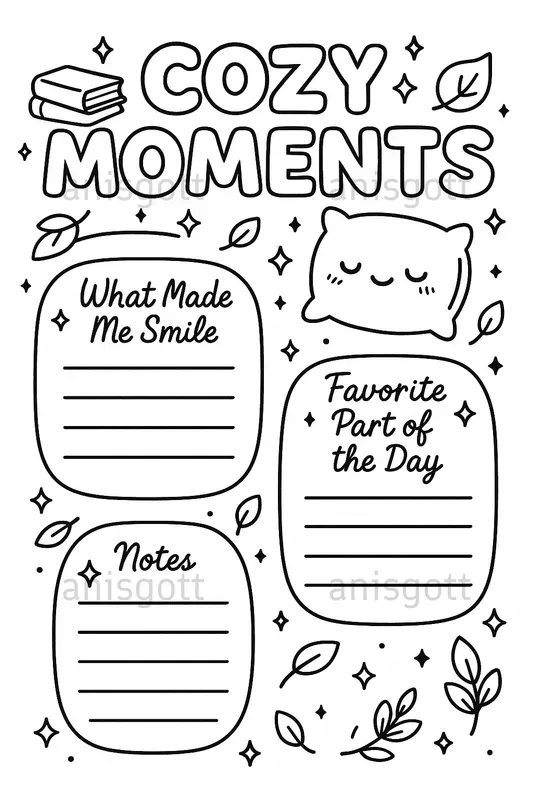 Selfcare Gratitude Journals Coloring Pages