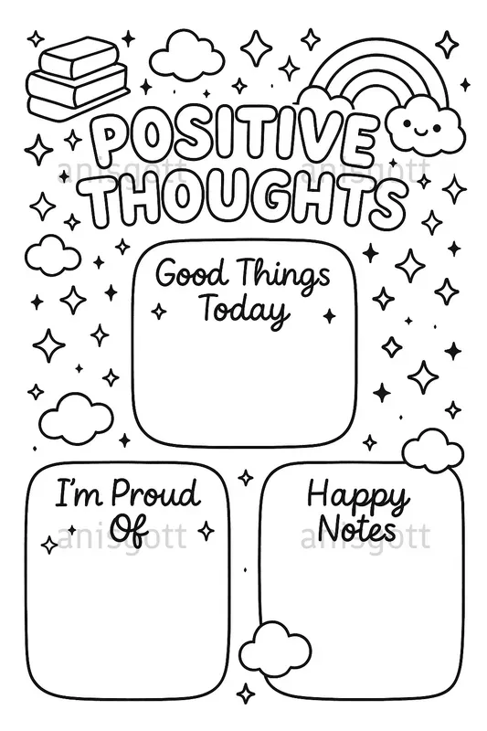 Selfcare Gratitude Journals Coloring Pages
