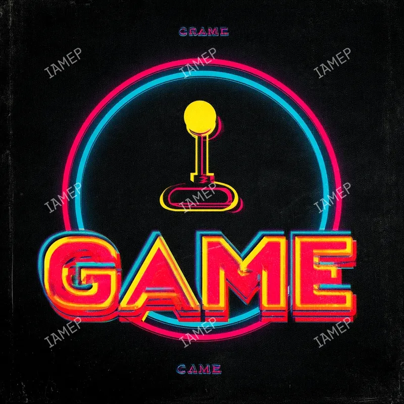 Retro Neon Logos In 80s Style