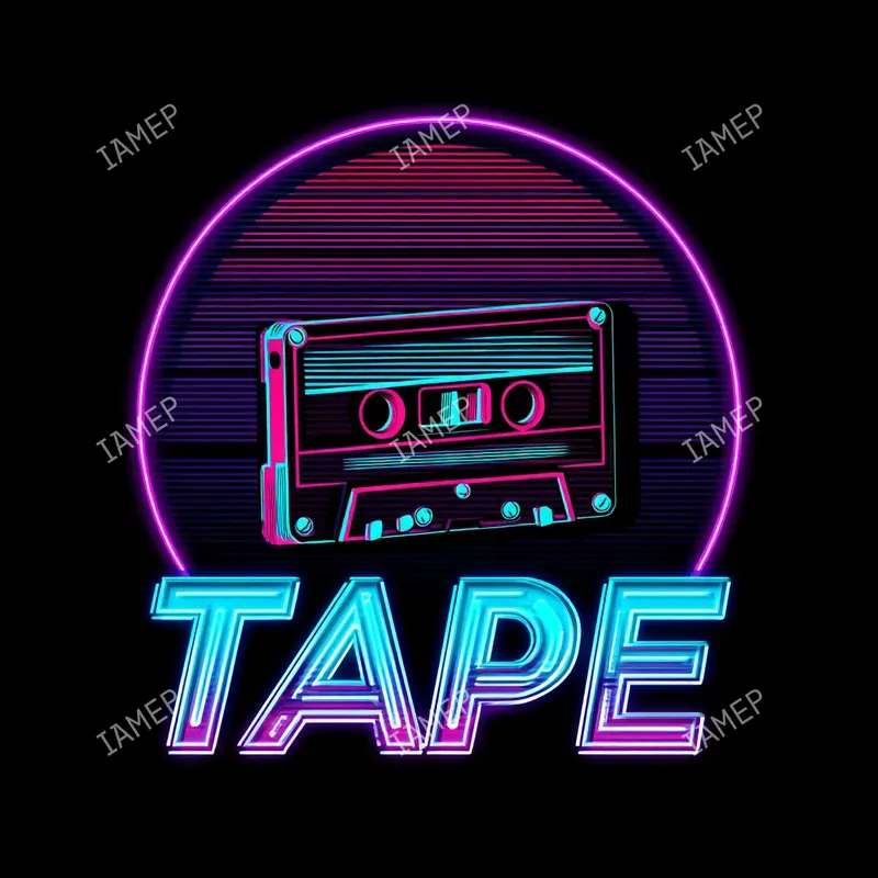 Retro Neon Logos In 80s Style