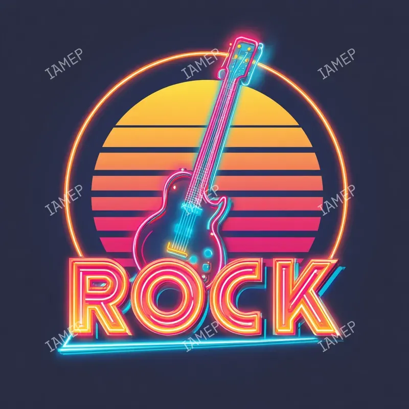 Retro Neon Logos In 80s Style