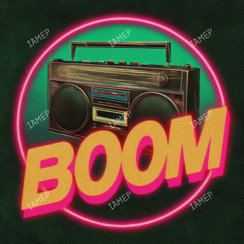 Retro Neon Logos In 80s Style
