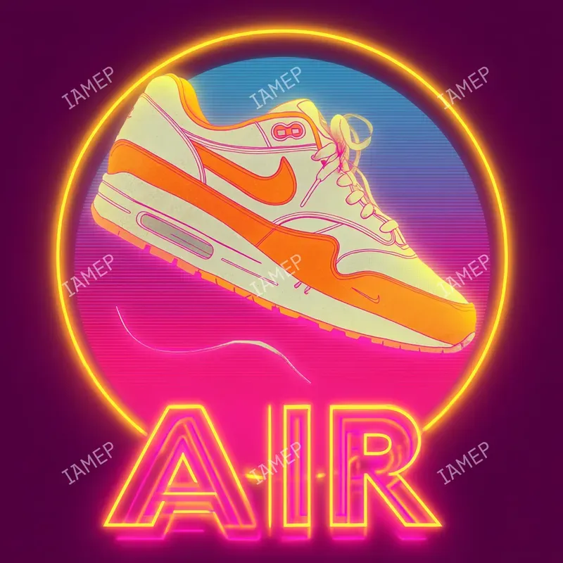 Retro Neon Logos In 80s Style