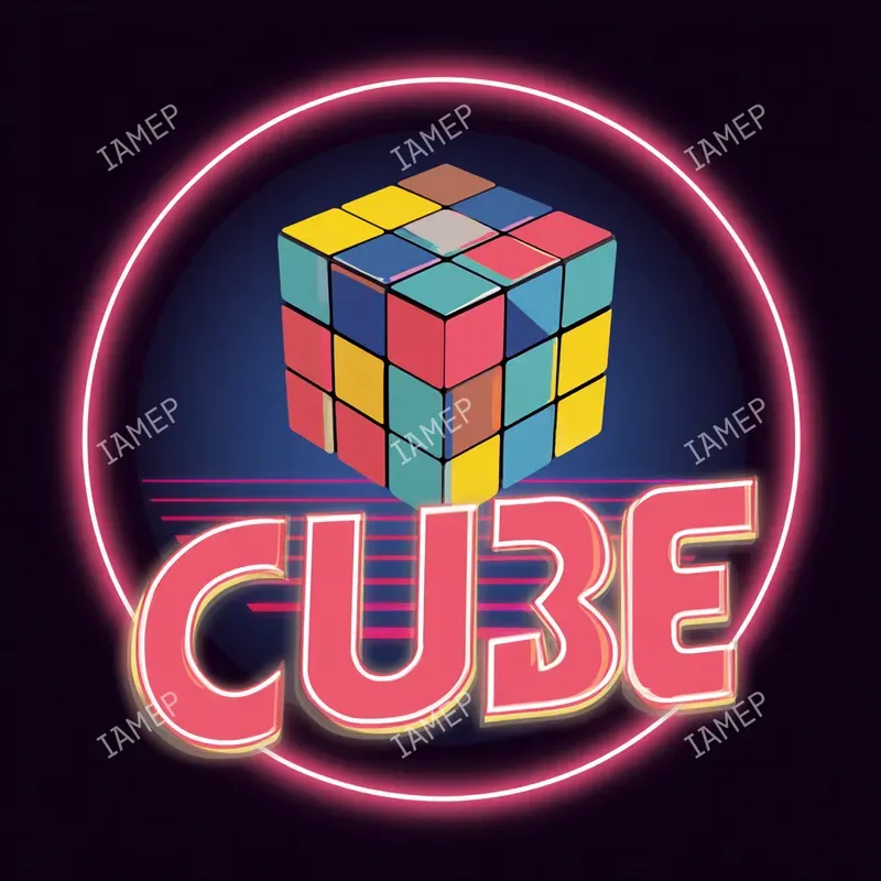 Retro Neon Logos In 80s Style