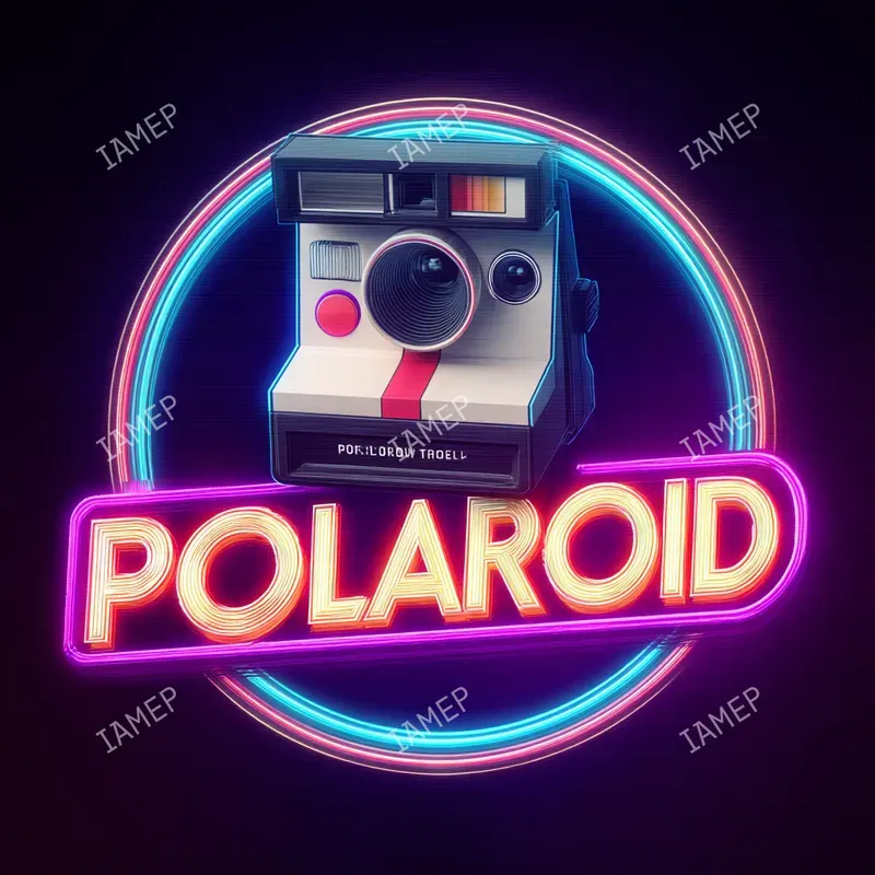Retro Neon Logos In 80s Style