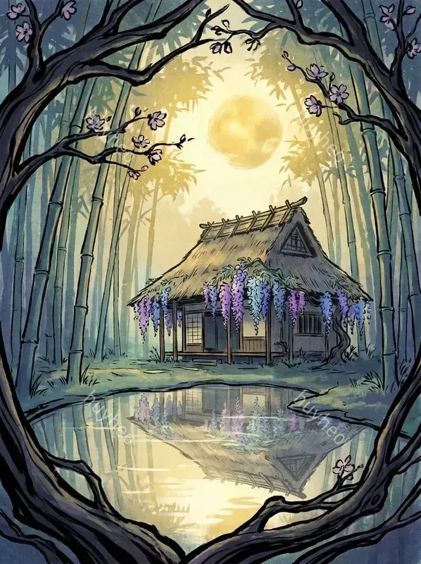 Japanese Woodblock Digital Art Style