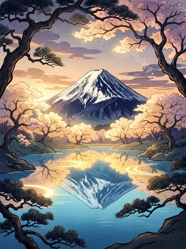 Japanese Woodblock Digital Art Style
