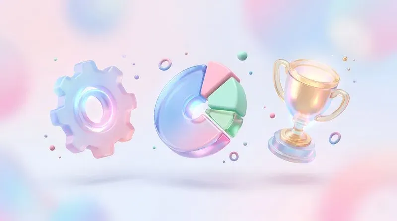 3D Isometric Glassmorphism UI Icons