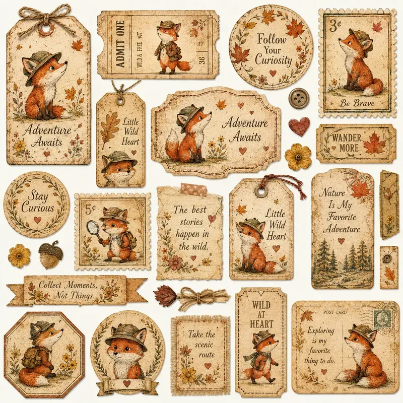Vintage Storybook Character Tags