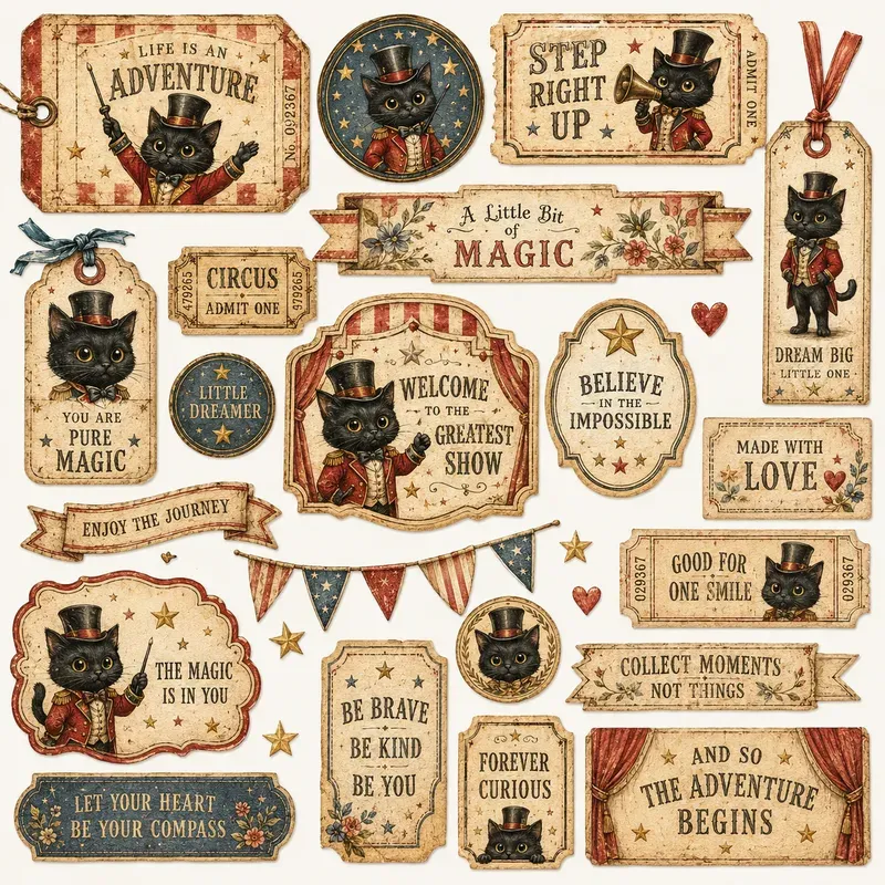 Vintage Storybook Character Tags