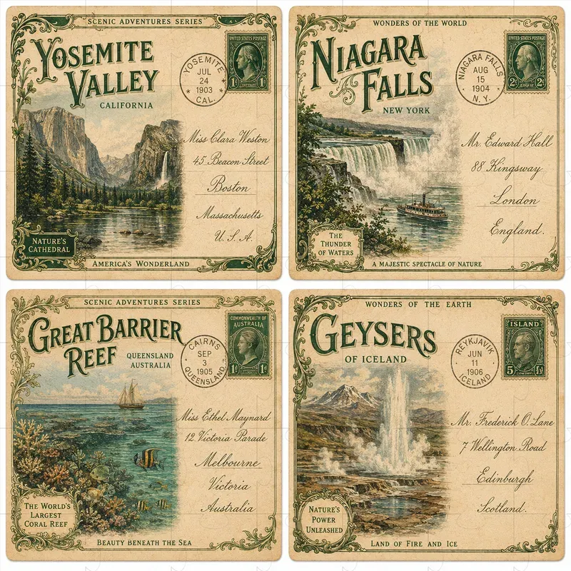 Vintage Postcards Engines