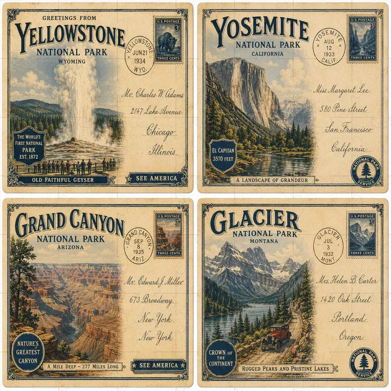 Vintage Postcards Engines