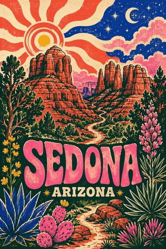 Psychedelic Botanical City Posters