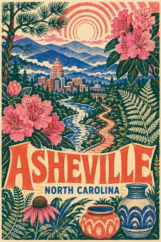 Psychedelic Botanical City Posters