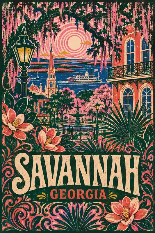Psychedelic Botanical City Posters
