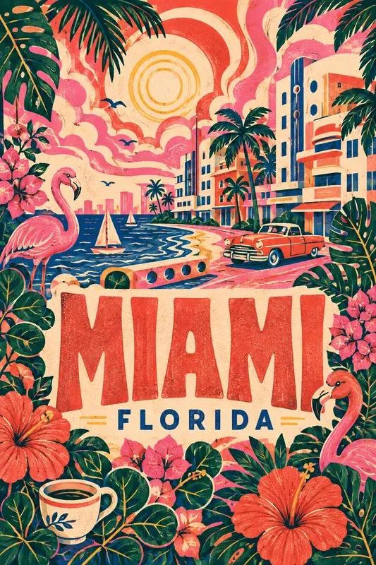 Psychedelic Botanical City Posters