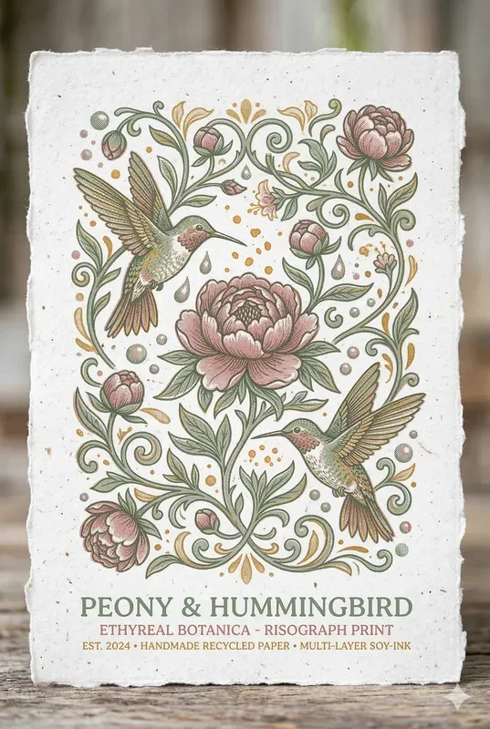 Ethereal Botanical Risograph Patterns