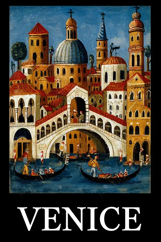 Folk Style City Travel Posters