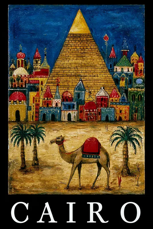 Folk Style City Travel Posters