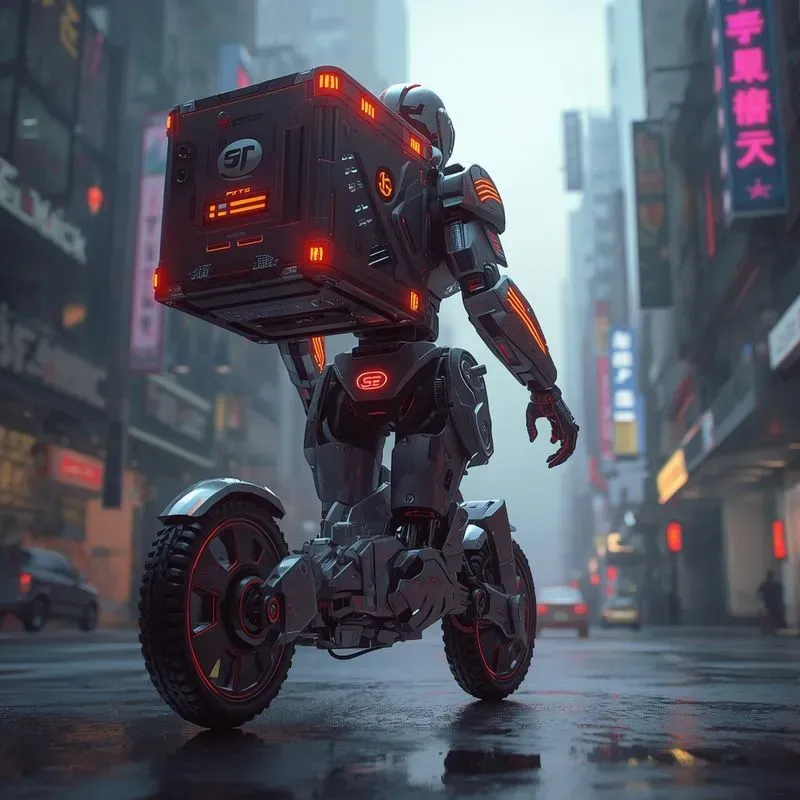 3D Cyberpunk Job Robots
