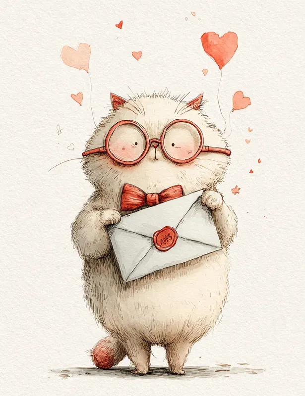 Sweet Valentine Animal Watercolor Clipars