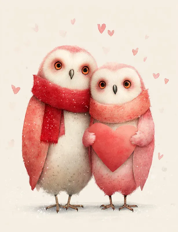 Sweet Valentine Animal Watercolor Clipars