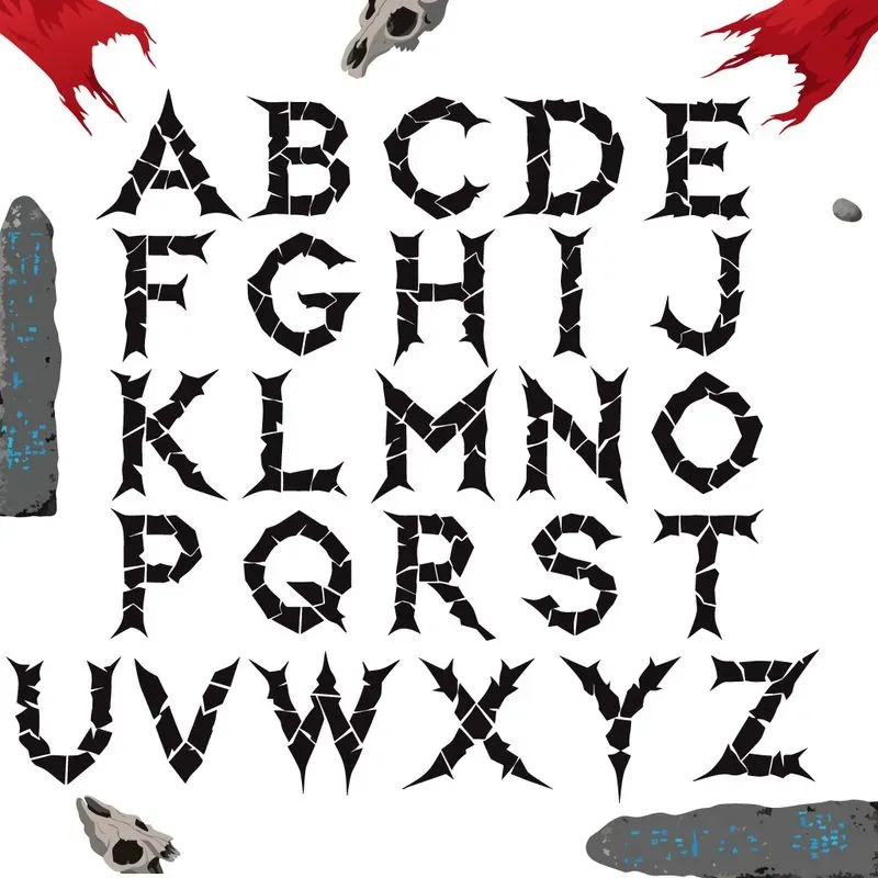 Dark Gothic Font Vector Layouts