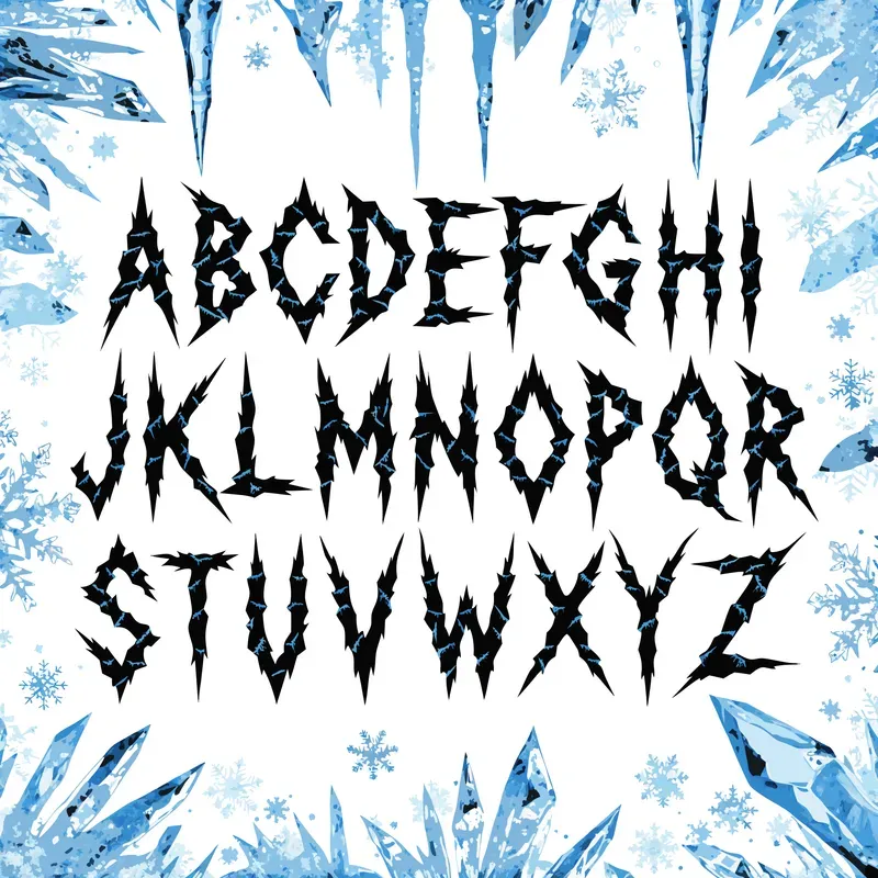 Dark Gothic Font Vector Layouts