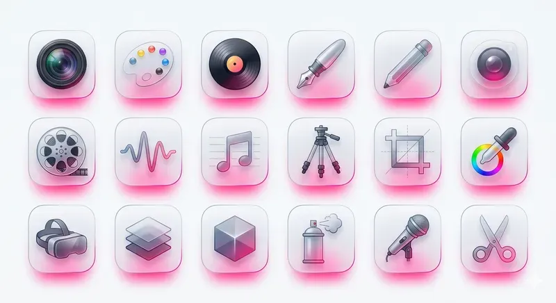 Glassmorphism 20 UI Icons Generator
