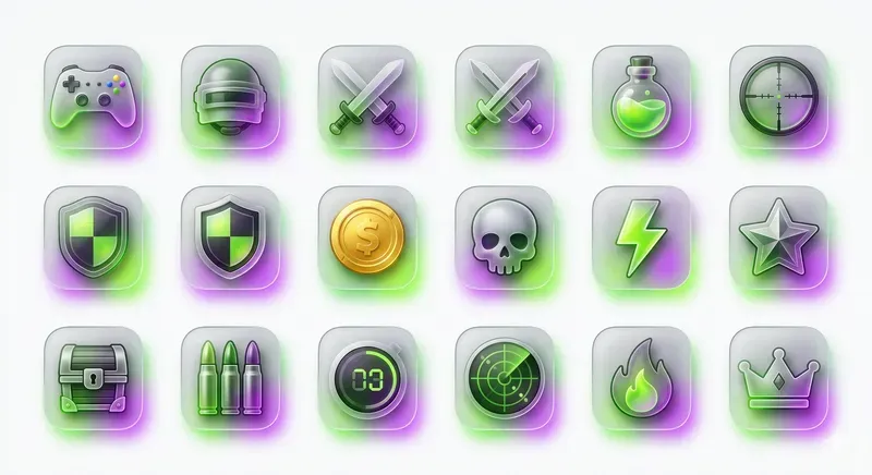 Glassmorphism 20 UI Icons Generator