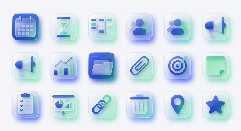 Glassmorphism 20 UI Icons Generator