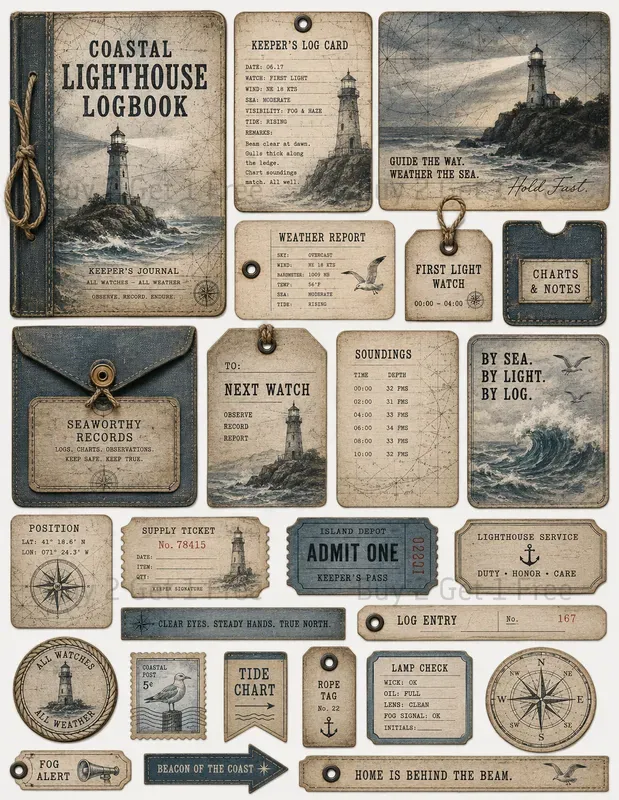 Junk Journal Ephemera Collage Sheets