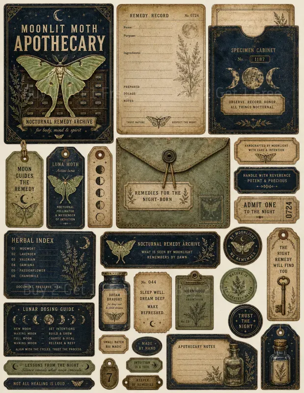 Junk Journal Ephemera Collage Sheets