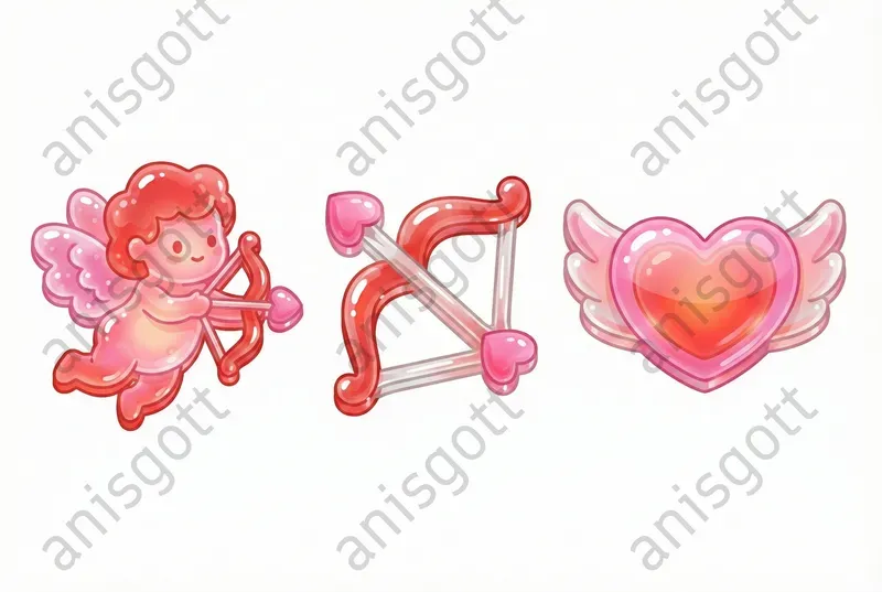 Sweet Valentine Gummy Candy Clipart Sets