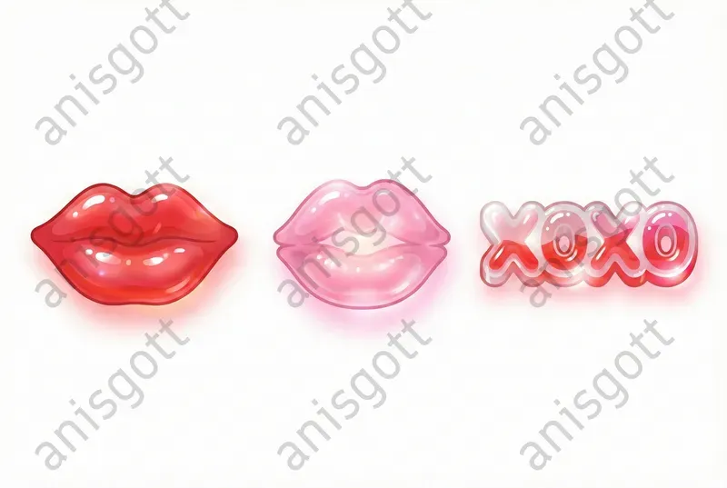 Sweet Valentine Gummy Candy Clipart Sets