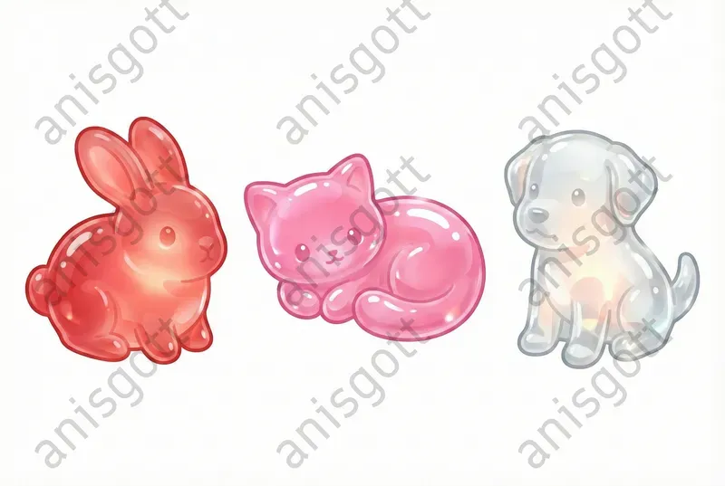 Sweet Valentine Gummy Candy Clipart Sets
