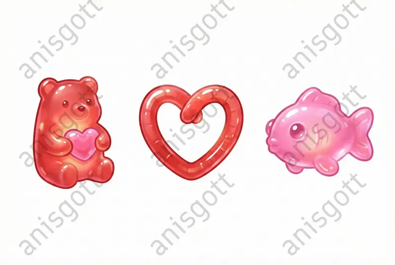 Sweet Valentine Gummy Candy Clipart Sets