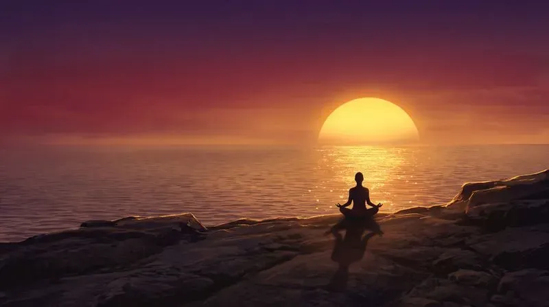 Zenn Minimalist Sunset Silhouette Art